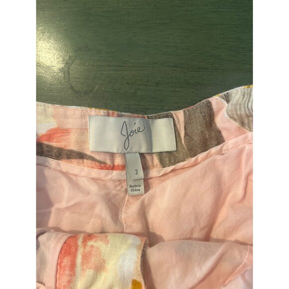 Joie Womens Jalynn Floral Linen High-Waisted Shorts Size 2 - Picture 5 of 9